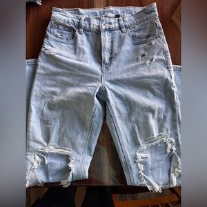 Size 2 long American Eagle distressed baggy straight jeans